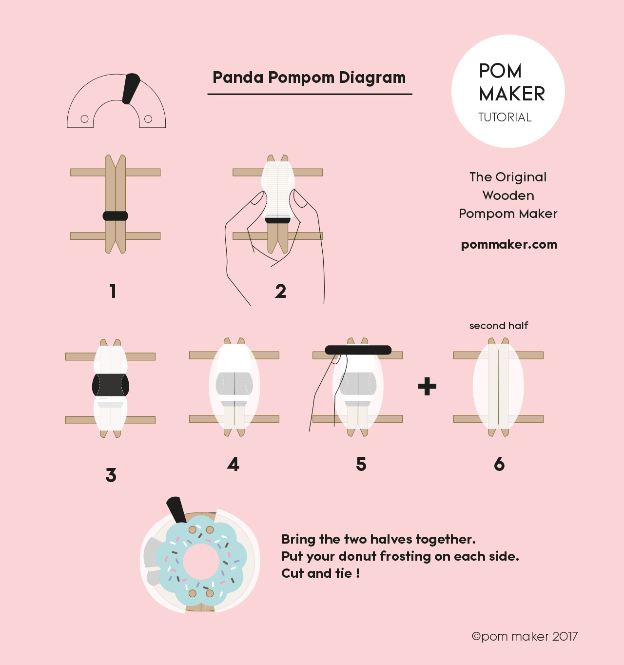 How to make a panda pompom